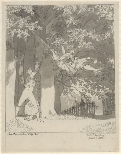 Gungan. Från skogen vid Skjoldnæsholm av Christoffer Wilhelm Eckersberg