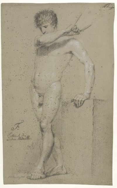 Manlig stående modell, profil vänster av Christoffer Wilhelm Eckersberg