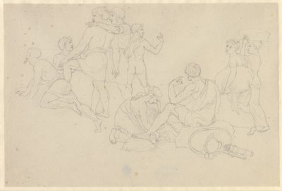 Moses får Röda havet att dra sig tillbaka och faraos armé att översvämmas - studera för israeliter efter promenaden genom Röda havet av Christoffer Wilhelm Eckersberg