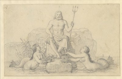 Neptunus och två nereider. av Christoffer Wilhelm Eckersberg