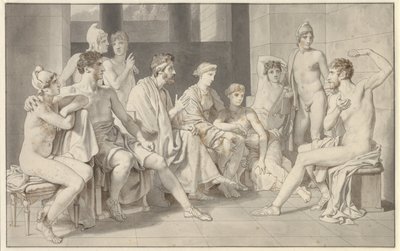 Odysseus berättar om sitt liv på Alkinoos av Christoffer Wilhelm Eckersberg