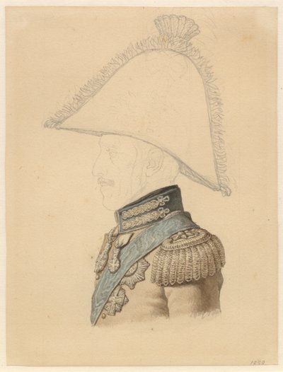 Porträtt av Frederik VI i profil till vänster av Christoffer Wilhelm Eckersberg