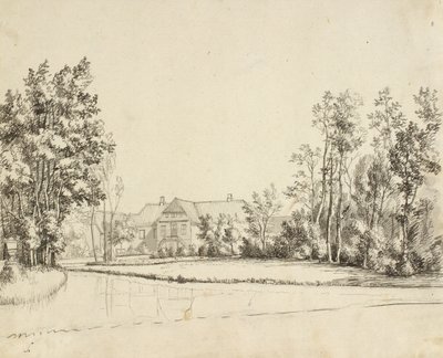 Sanderumgaard sett från trädgården av Christoffer Wilhelm Eckersberg
