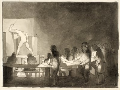 Satir på Livsklassen på Kungliga Konsthögskolan av Christoffer Wilhelm Eckersberg