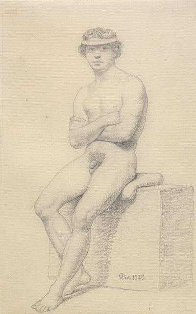 Sittande manlig modell. av Christoffer Wilhelm Eckersberg