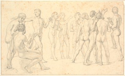 Studie av en grupp nakna män av Christoffer Wilhelm Eckersberg