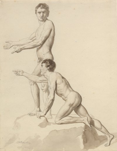 Två israeliter på ett stenblock av Christoffer Wilhelm Eckersberg