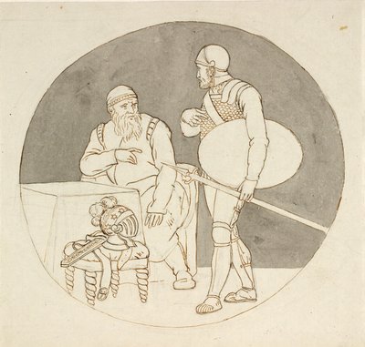 Två krigare, en stående, den andra sittande av Christoffer Wilhelm Eckersberg