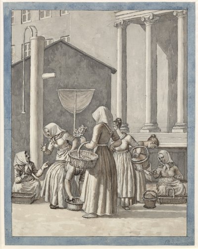 Torvekoner i Köpenhamn av Christoffer Wilhelm Eckersberg