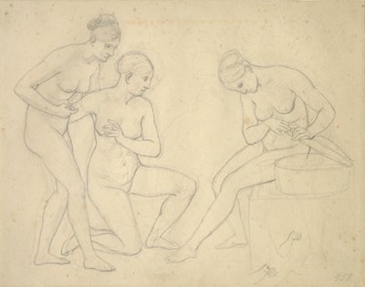 Utkast till bilden av Cekrops döttrar. av Christoffer Wilhelm Eckersberg