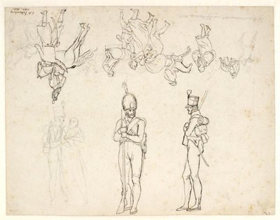 Utkast till ett antal figurer i en skildring av Köpenhamns bombardemang av Christoffer Wilhelm Eckersberg