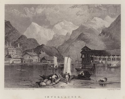Interlachen (färg litho) av C. (after) Stanfield