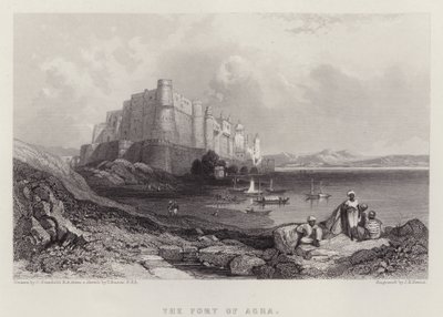 Fortet i Agra (färg litho) av C. (after) Stanfield
