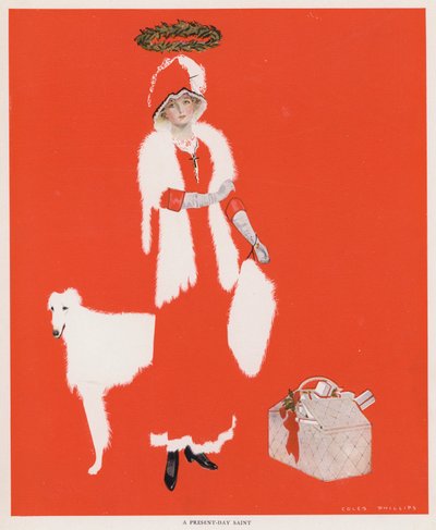 Coles Phillips Girl, A Present-Day Saint (färg litho) av C. Coles Phillips