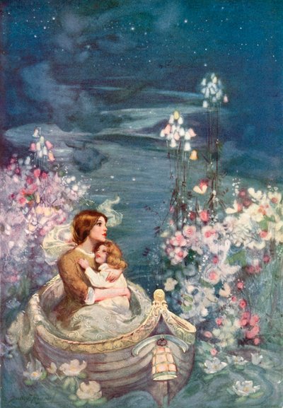 The Beautiful Land of Nod (färg litho) av C. Dudley (after) Tennant