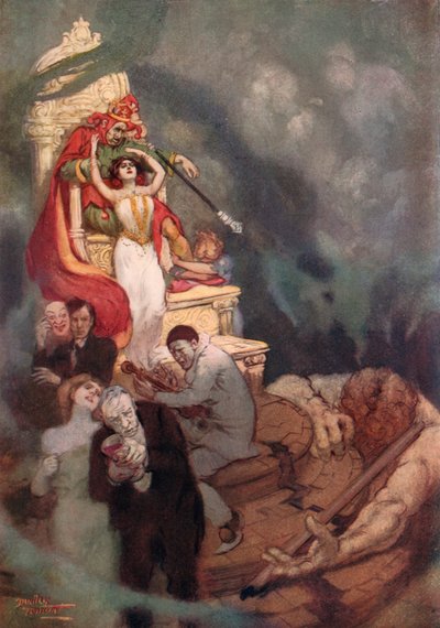 Arbetets död (färg litho) av C. Dudley (after) Tennant