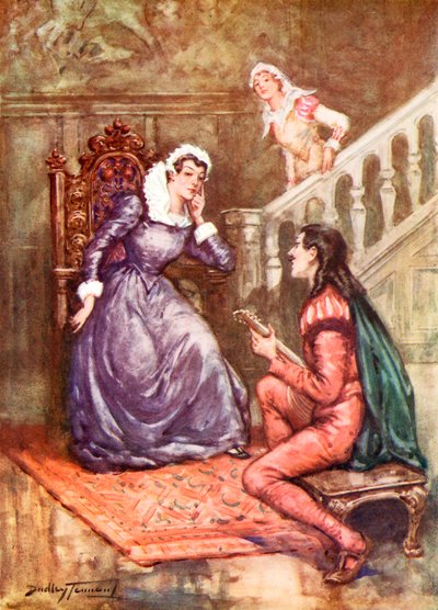 David Rizzio: Musikern som vann en drottnings gunst (färg litho) av C. Dudley Tennant