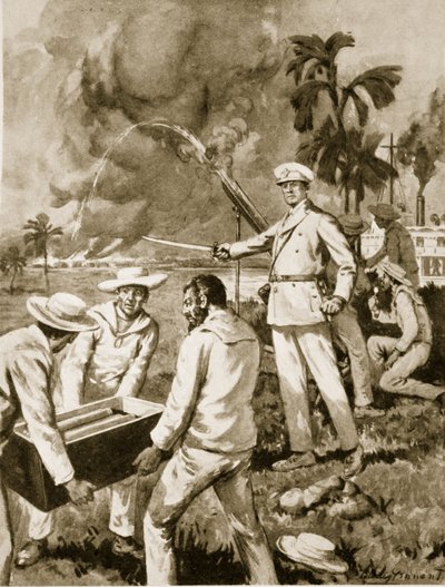 Raketförbandet vid Atbara (litho) av C. Dudley Tennant