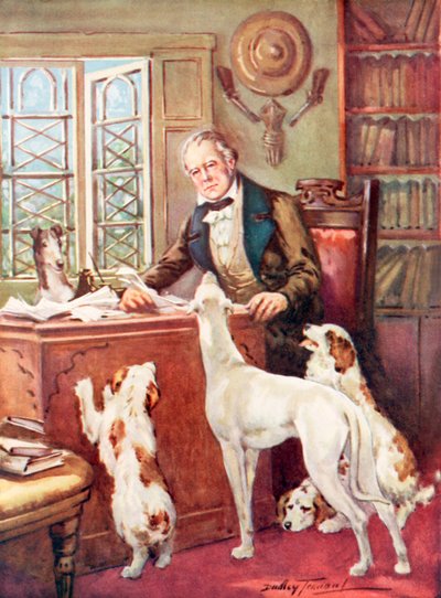 Den älskade och heroiske "Nordens trollkarl" (färg litho) av C. Dudley Tennant