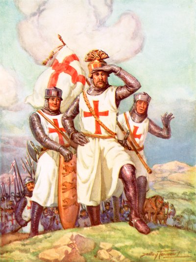 Den lejonhjärtade kungen i det heliga landet (färg litho) av C. Dudley Tennant