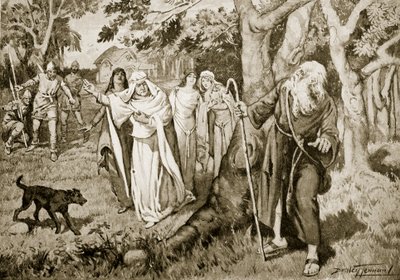 Mötet mellan Kenneth och Fenella, 993, illustration från 