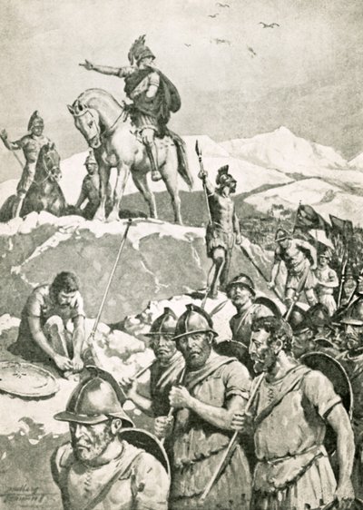 Mäktig Alexander (Litho) vidare svepning (lito) av C. Dudley Tennant