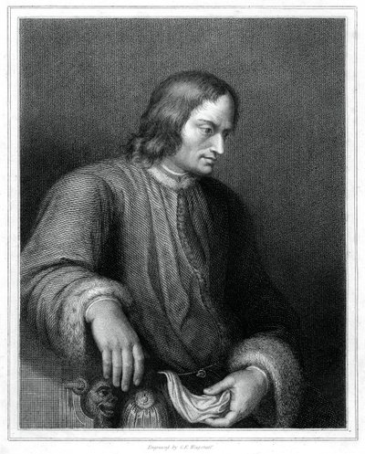 Lorenzo de Medici, italiensk statsman och härskare över den florentinska republiken, 1833. av C. E. Wagstaff