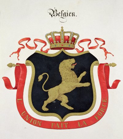 Arms of the Belgian Royal Family, från en samling akvareller publicerade i Tyskland, ca 1830-33 av C. Hildebrandt