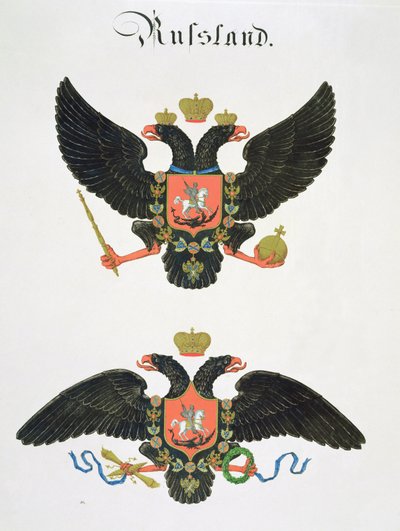 Beväpnar staten Imperial Ryssland, från en samling akvareller publicerade i Tyskland, ca 1830-33 av C. Hildebrandt