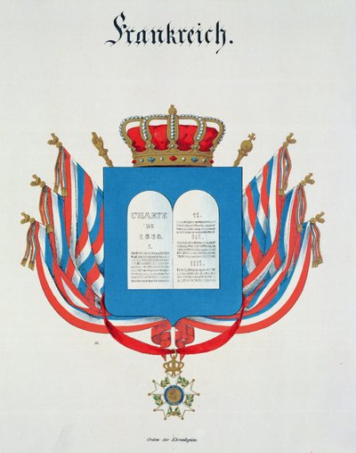 Stadga och hänge för den franska hederslegionen, från en samling akvareller utgivna i Tyskland 1830-33 av C. Hildebrandt