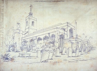 All Hallows-by-the-Tower Church, London, 1803 av C John M Whichelo