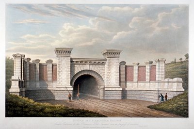 Primrose Hill Tunnel i London och Birmingham Railway, 1837 av C Rosenberg