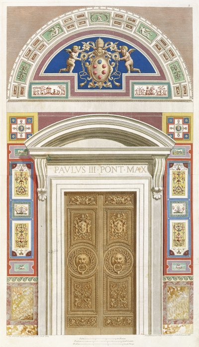 Dörröppning till Raphael Loggia i Vatikanen, 1772 av C. Savorelli