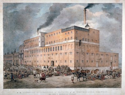 Westminster Ale och Porter Brewery på Horseferry Road, London, c1840. av C Warren