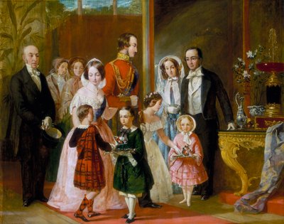 "Thomas Younghusband och hans familj träffar drottning Victoria och hennes familj på Crystal Palace", c1854. av C Wells