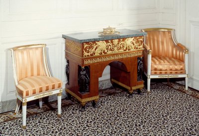 Furniture Premier Empire: kontoret för imponen Josephine de Beauharnais (1763-1814) byggt av bröderna Jacob (1800-talet) efter teckningarna av Charles Percier och Pierre Fontaine. 1800 Versailles, Grand Trianon av C. and Fontaine P. Percier