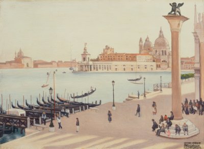 Solnedgång från Dogepalatsets loggio av Cagnaccio di San Pietro