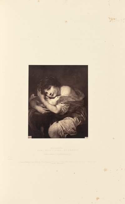 Flicka med duva, av Greuze av Caldesi and Montecchi