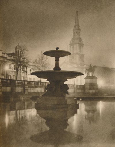 "Nattregn har förvandlat trottoarerna till en pool av reflektioner", c1935. av Calkin