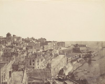 Hamnen i Valletta, Malta, 1850-talet. av Calvert Jones