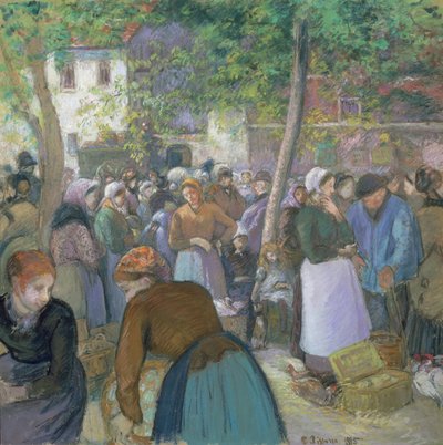 Poultry Market at Gisors av Camille Jacob Pissarro