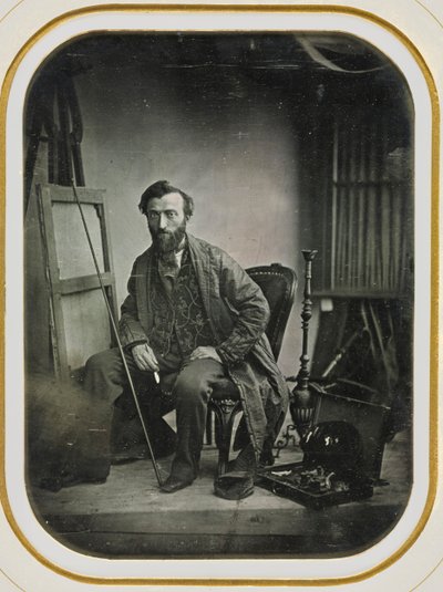 Självporträtt i målarstudio, ca. 1843. av Camille Dolard