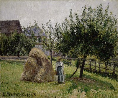 Äppelträd i Eragny, solig morgon, 1903 av Camille Jacob Pissarro