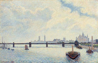 Charing Cross Bridge, London, 1890 av Camille Jacob Pissarro