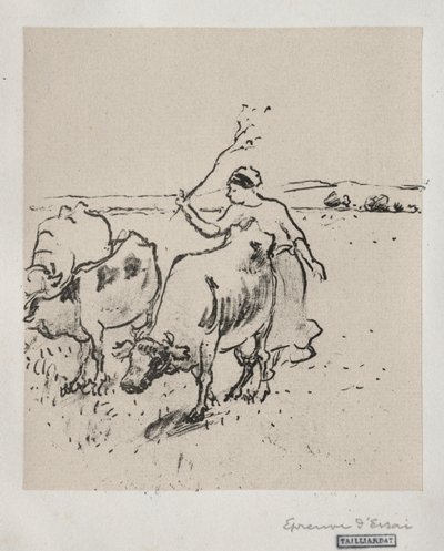 Cowherder, c. 1899. av Camille Jacob Pissarro