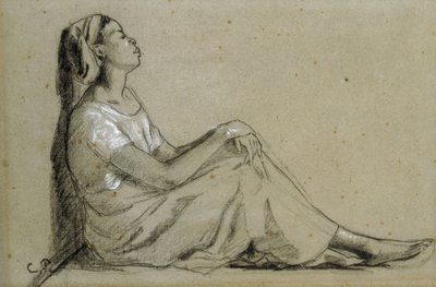 Ung svart kvinna Assise, 1855-57 av Camille Jacob Pissarro