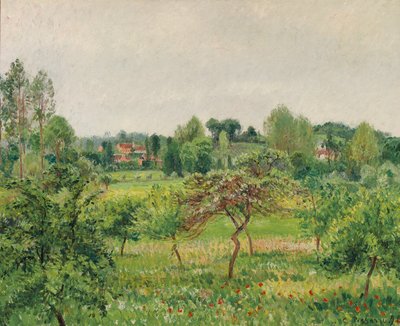 juni, regnigt väder, Eragny; Juni, regnigt väder, Eragny, 1898 av Camille Jacob Pissarro