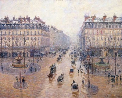 Opera Avenue. Snö. Morgon, 1898 av Camille Jacob Pissarro