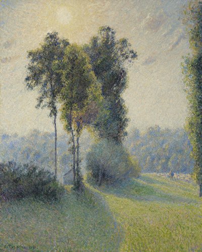 Landskap vid Saint-Charles, nära Gisors, solnedgång, 1891 av Camille Jacob Pissarro