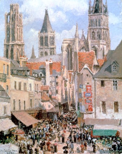 Levine och Walk Rouen, 1898 av Camille Jacob Pissarro